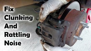 Fix Wheel End Rattling Noise  Clunking noise over rough roads  Easy brake service [upl. by Elem]