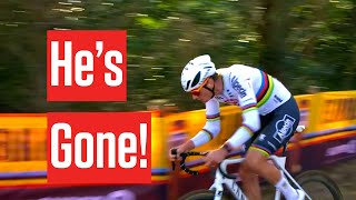 Mathieu Van Der Poel Blasts Free For World Cup Hoogerheide Win [upl. by Marasco]