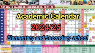 Academic Calendar 202425  Academic Calendar Of Elementary and Secondary school [upl. by Jehiel]