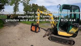 Minibagger Trommelsieb erster Test BauVLOG 3 [upl. by Arel]