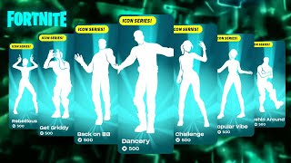 ALL ICON SERIES DANCES amp EMOTES IN FORTNITE  Chapter 5 Season 2 [upl. by Trembly499]