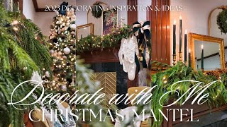 CHRISTMAS DECORATE WITH ME  FIREPLACE MANTEL 2023  Holiday Decor Inspiration amp Ideas [upl. by Hedwiga57]