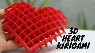 3D Heart Kirigami 2  How to made 3D Heart Kirigami Creative Paper Art [upl. by Enavi]