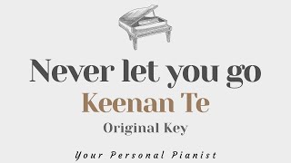 Never let you go  Keenan Te Original Key Karaoke  Piano Instrumental Cover with Lyrics [upl. by Allak213]