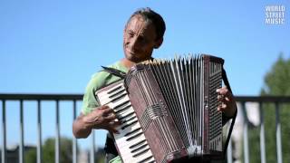 Accordionist from Romania  Valurile Dunarii amp improvisation Paris France [upl. by Berget]