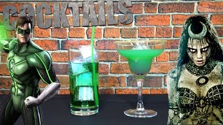 Green Lantern Justice League vs Enchantress Suicide Squad cocktail recipes [upl. by Nobe]