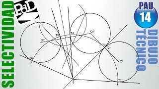 PAU 014 Centro radical y tangentes Dibujo Técnico Selectividad  Galicia2011 [upl. by Ezra]
