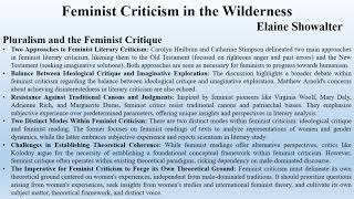 Elaine Showalters quotFeminist Criticism in the Wildernessquot Summary [upl. by Yessac389]