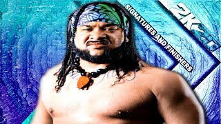 Jacob Fatu Signatures and Finishers WWE 2K20 [upl. by Adroj298]