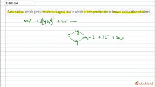 Basic radical which gives Nesslers reagent test in which brown precipitate or brown [upl. by Boigie]