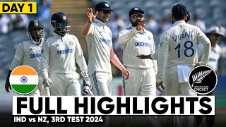 India vs New Zealand 3rd Test Cricket Match Day 3 Full Highlights Cricket Live Highlights 3112024 [upl. by Nilcaj393]