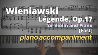 Wieniawski  Légende Op17 Piano Accompaniment Fast [upl. by Child]