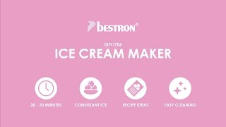 Bestron DHY1705 Ice Cream Maker  EN [upl. by Ezzo]