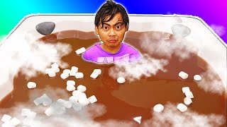 Hot Chocolate Hot Tub Bath Challenge [upl. by Ecniuq319]