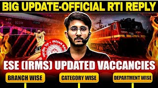 ESE IRMS Updated Vaccancies  Official RTI Reply  Complete Details [upl. by Winston]