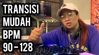 Tutorial DJ Transisi Mudah BPM 90  128 Simple Creative Mix 4 [upl. by Dietsche]