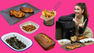 ✅ 5 RECETAS 🍞🍟🫑🍗🍋 con FREIDORA de AIRE  FÁCILES SALUDABLES y DELICIOSAS  Air Fryer Cosori 55L [upl. by Leeann989]