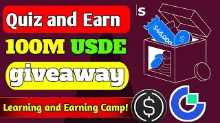 quiz earning Hold USDE  Learning and Earning Camp gateio quiz  learn premarket gateio usde [upl. by Ataner]