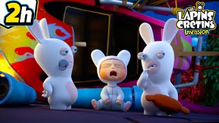 Les Lapins Crétins Invasion 🐰  Les Lapins BabySitters  Compilation 2H  Nouveaux Episodes HD [upl. by Mundford]