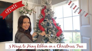 How to Hang Ribbon on a Christmas Tree 5 Ways to Hang Ribbon on Christmas Tree [upl. by Guildroy]