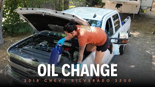 2018 Chevy Silverado 3500 Oil Change How To [upl. by Gilead]