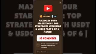 MAXIMIZE YOUR STABLECOINS TOP STRATEGIES WITH USDT amp USDC  PART 6 OF 6  MEMEFI memefi code [upl. by Verney]