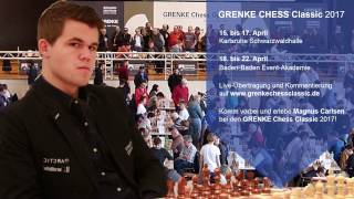 GRENKE Chess Classic 2017  Komm vorbei und erlebe Schachweltmeister Magnus Carlsen live [upl. by Gareth231]