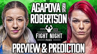 UFC Fight Night Mariya Agapova vs Gillian Robertson Preview amp Prediction [upl. by Jemie162]