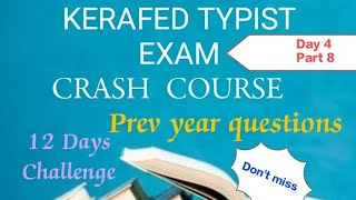 KERAFED TYPIST CRASH COURSE  PART 8 amp PREV QUE masteringedutech kerafed typist exam psc [upl. by Ostler]