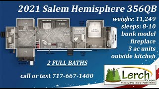 2021 Salem Hemisphere 356QB fifth wheel RV review walk through at Lerch RV PA RV Dealer [upl. by Naihtniroc]