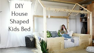 DIY House Shaped Kids Bed Easy to Build From Construction Lumber [upl. by Gariepy]