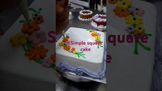 Simple square cake decoration Glaze jelly cake Shorts [upl. by Esilahc]