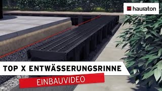 Einbau  Universalkasten AnschlussSet Stirnwand und Geruchsverschluss  TOP X Entwässerungsrinne [upl. by Hairaza]