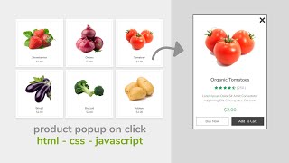 Responsive Product Card With Quick View Product Preview Popup Effect  HTML  CSS  JavaScript [upl. by Solegna82]