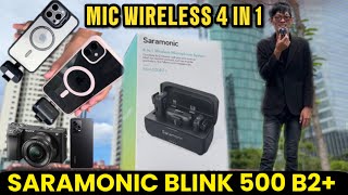 REVIEW SARAMONIC BLINK 500 B2 MIC WIRELESS 4in1 KEPAKE KE SEMUA KAMERA amp SMARTPHONE  Bro Omen [upl. by Mavis346]