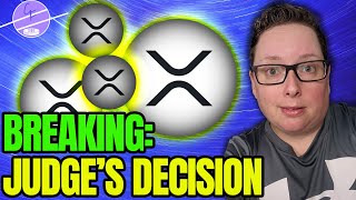 BREAKING XRP NEWS Judges Decision in SEC vs Ripple [upl. by Tiffa528]