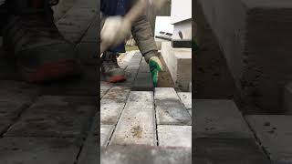 Laying paving slabs without tamping🔨 construction pavers garden concrete work tiles [upl. by Notreb]