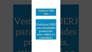 Vestibular UERJ 2025 Datas das Inscrições e Provas  Calendário do 1º Exame de Qualificação [upl. by Lledrev]