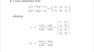 Aljabar Linier 05 Aturan Cramer [upl. by Sapers594]