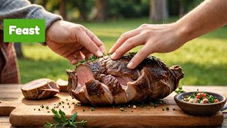 Roast Lamb Leg Salsa Verde ASMR Goodness [upl. by Eeneg320]