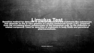 Medical vocabulary What does Limulus Test mean [upl. by Elahcar]