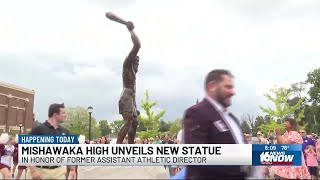 Mishawaka High School unveils new caveman statue [upl. by Ahsaf]