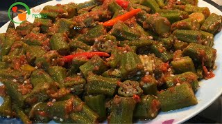 Afghan bamia recipe  طرز تهیه بامیه  Simple Okra lady finger Recipe [upl. by Acimat]