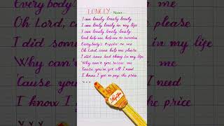 LONELY  Nana  Lyrics handwriting Nga Lee [upl. by Erickson]