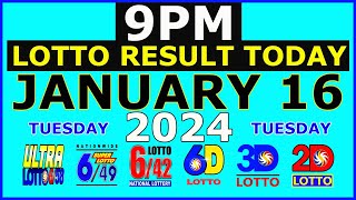 9pm Lotto Result Today January 16 2024 Tuesday [upl. by Nnaynaffit]