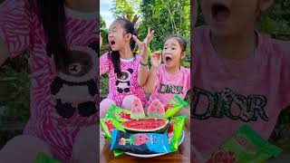 197Watermelon Ice Cream Hydraulic Press SECRET cute baby candy  watermelon candy is great [upl. by Nniuq]