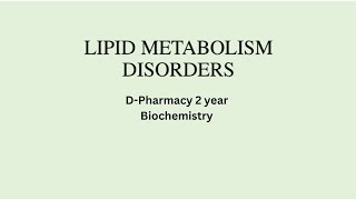 Hypolipidemia Lipid metabolism disorders Lipid transport disorders Lipoprotein disorders [upl. by Miltie196]