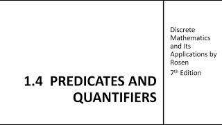 Predicates and Quantifiers  Discrete Mathematics [upl. by Wakeen524]