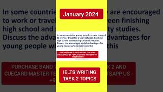 JANUARY 2024 IELTS WRITING TASK 2 TOPICS [upl. by Hazelton]