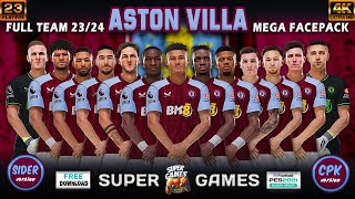 Aston Villa Facepack PES 2021  23 Players  Season 2324  SIDER ◆ CPK  ⚽ أوجه استون فيلا بيس 2021 [upl. by Shaia115]